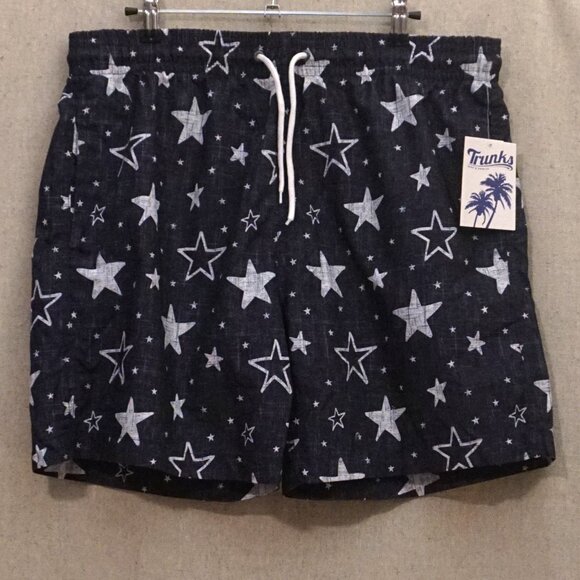 Trunks Surf & Swim Co. Navy with White Stars Swim Trucks Shorts Men’s Large